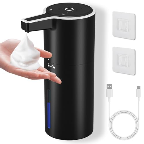 PUGTOW Touch-Free Automatic Soap Dispenser 400ml Wall-Mounted 1800mAh Rechargeable