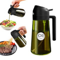 YARRAMATE 460ml Light Blocking Dark Oil Sprayer 2-in-1 Glass Dispenser for Cooking