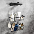 HouseUp No Drill Shower Caddy Stainless Steel Black 2-Tier Hanging Organizer