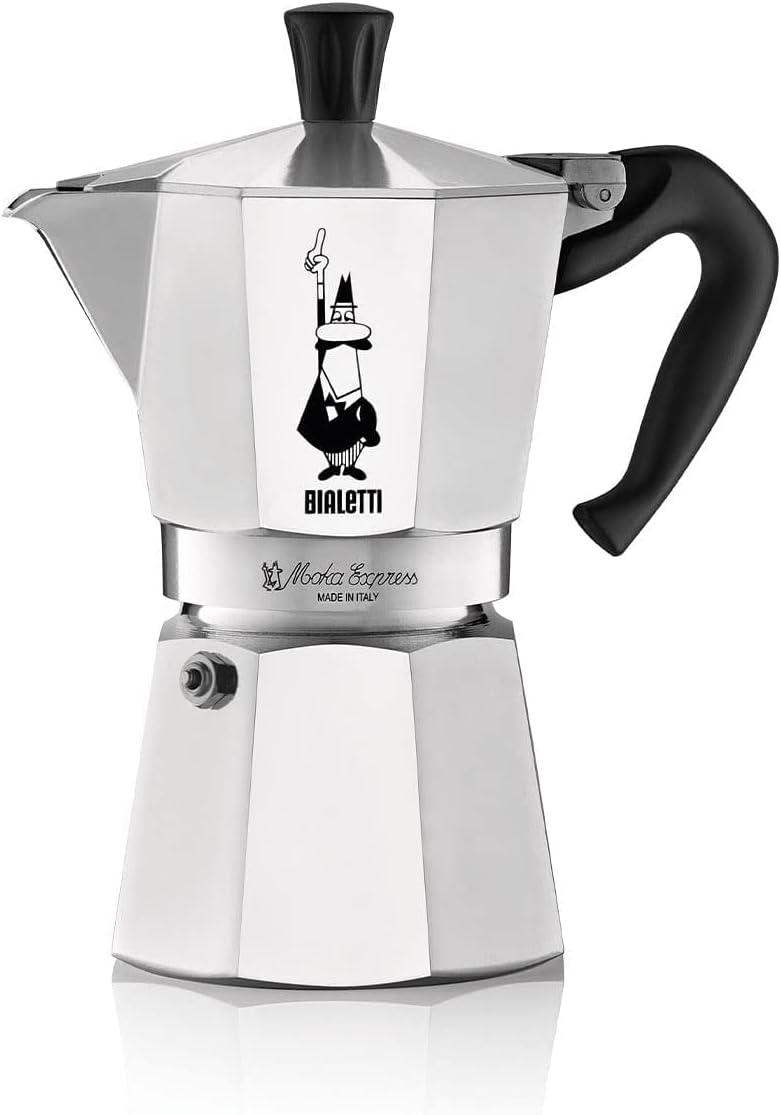 Bialetti Moka Express 6-Cup Stovetop Espresso Maker Silver 270ml