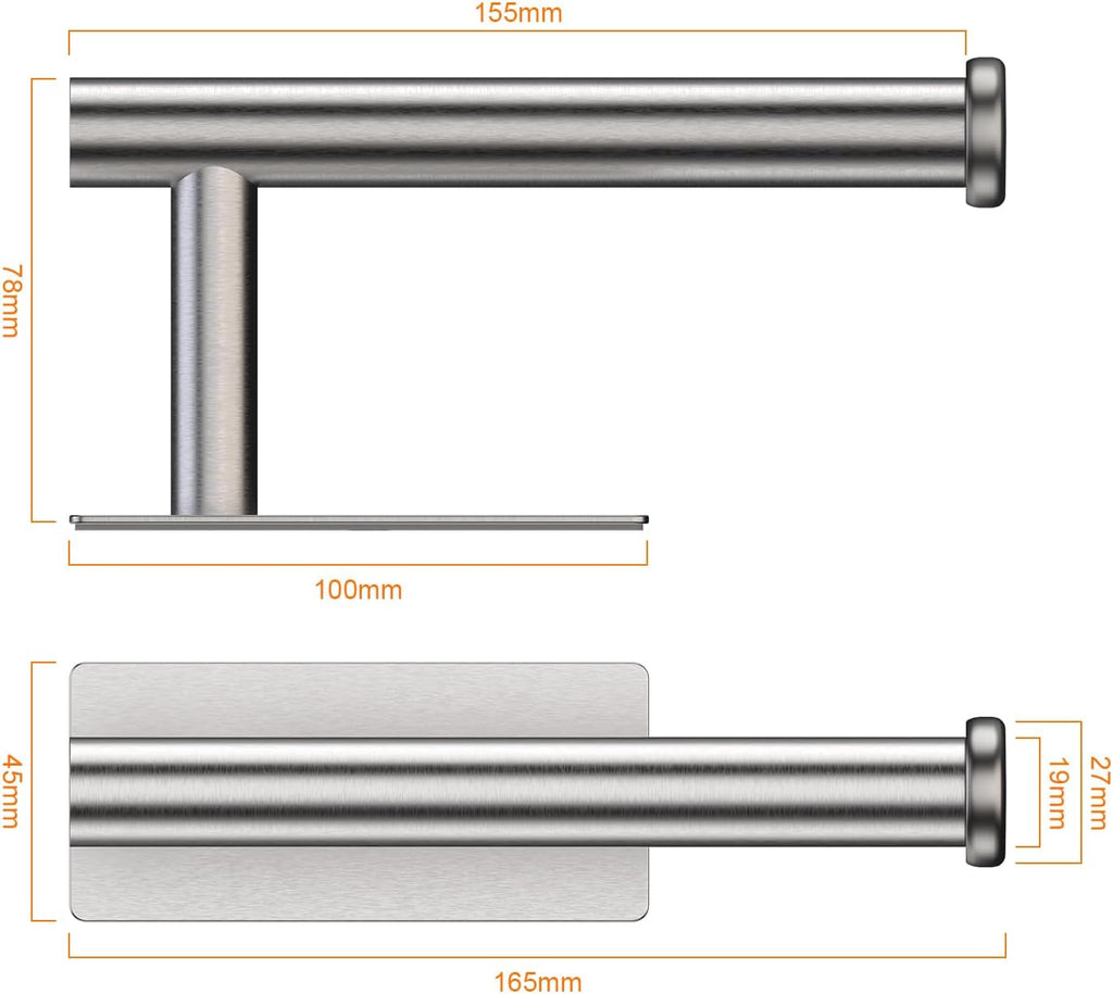 Ibergrif MK34052 Chrome Toilet Paper Holder Wall Mounted Self-Adhesive 5 kg Capacity