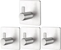 BillyBath Self-Adhesive Towel Hook Stainless Steel 304 4-Pack No Drilling