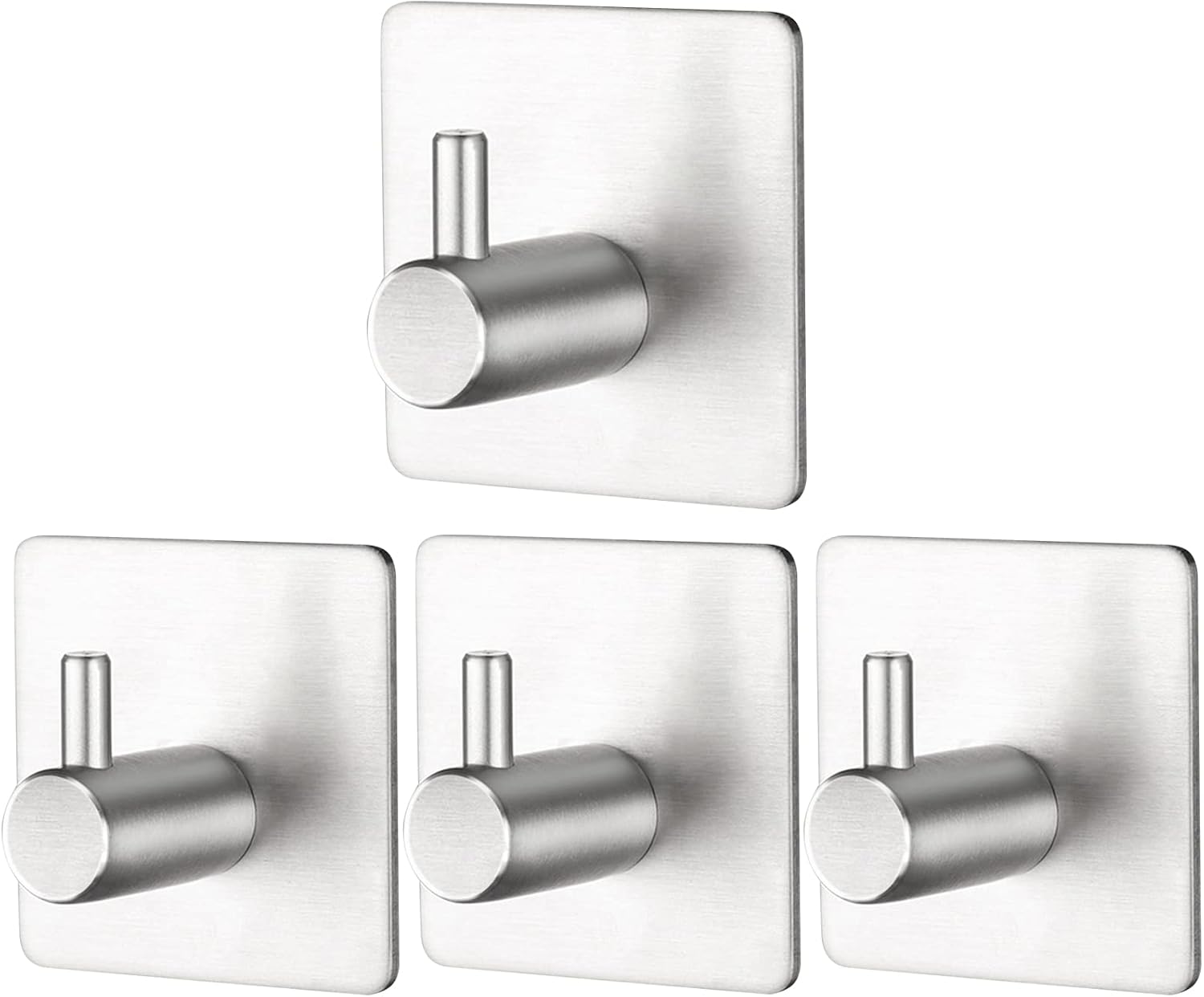 BillyBath Self-Adhesive Towel Hook Stainless Steel 304 4-Pack No Drilling