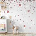 JYNVO 140 Pastel Pink Circle Wall Stickers for Kids Room Nursery