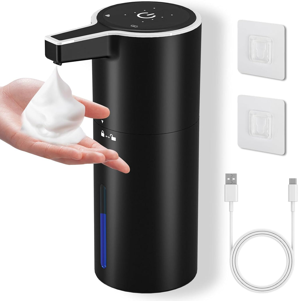 PUGTOW Touch-Free Automatic Soap Dispenser 400ml Wall-Mounted 1800mAh Rechargeable
