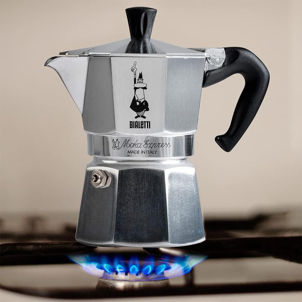 Bialetti Moka Express 6-Cup Stovetop Espresso Maker Silver 270ml