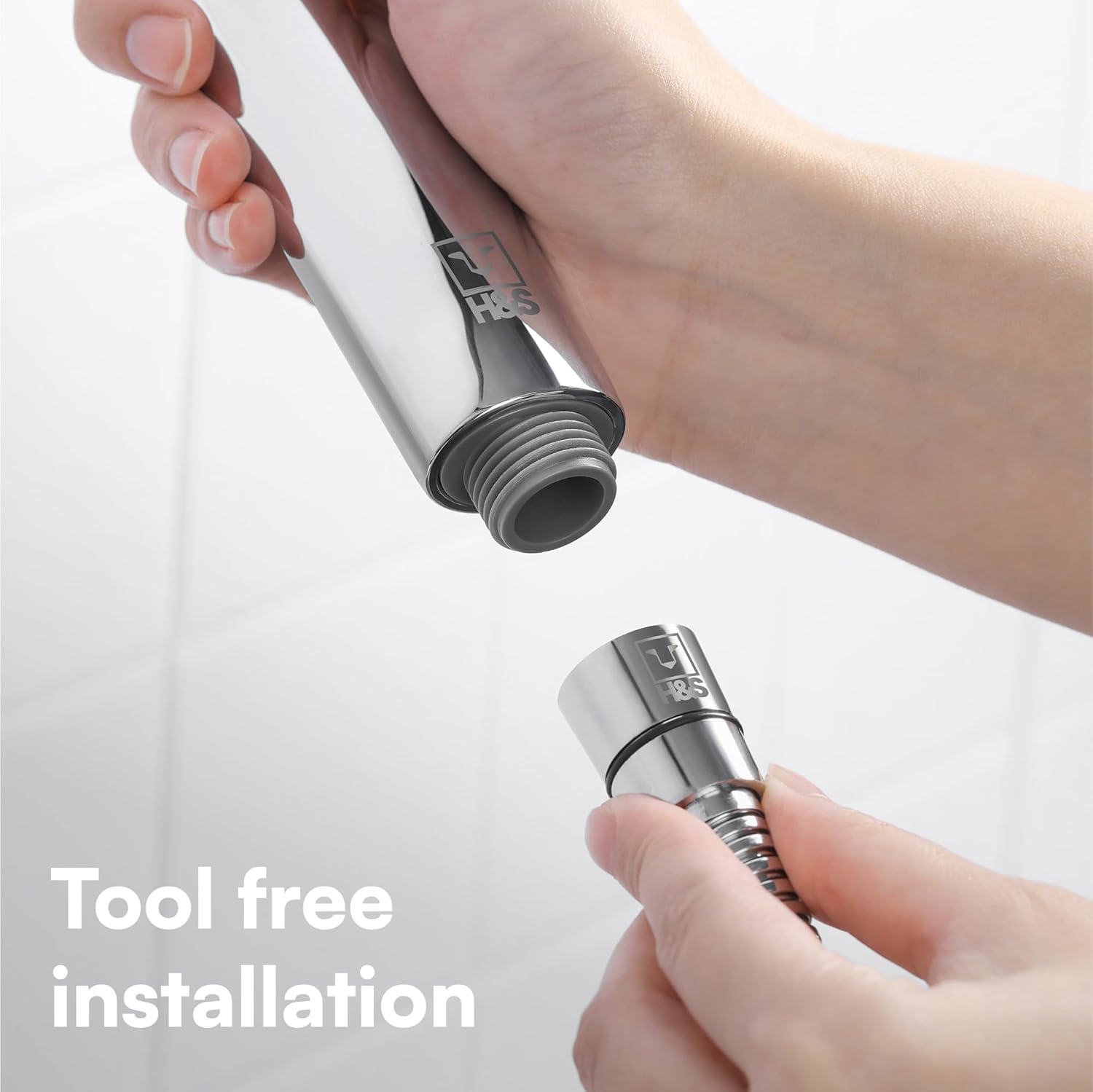H&S High Pressure Handheld Shower Head 5 Spray Modes Chrome