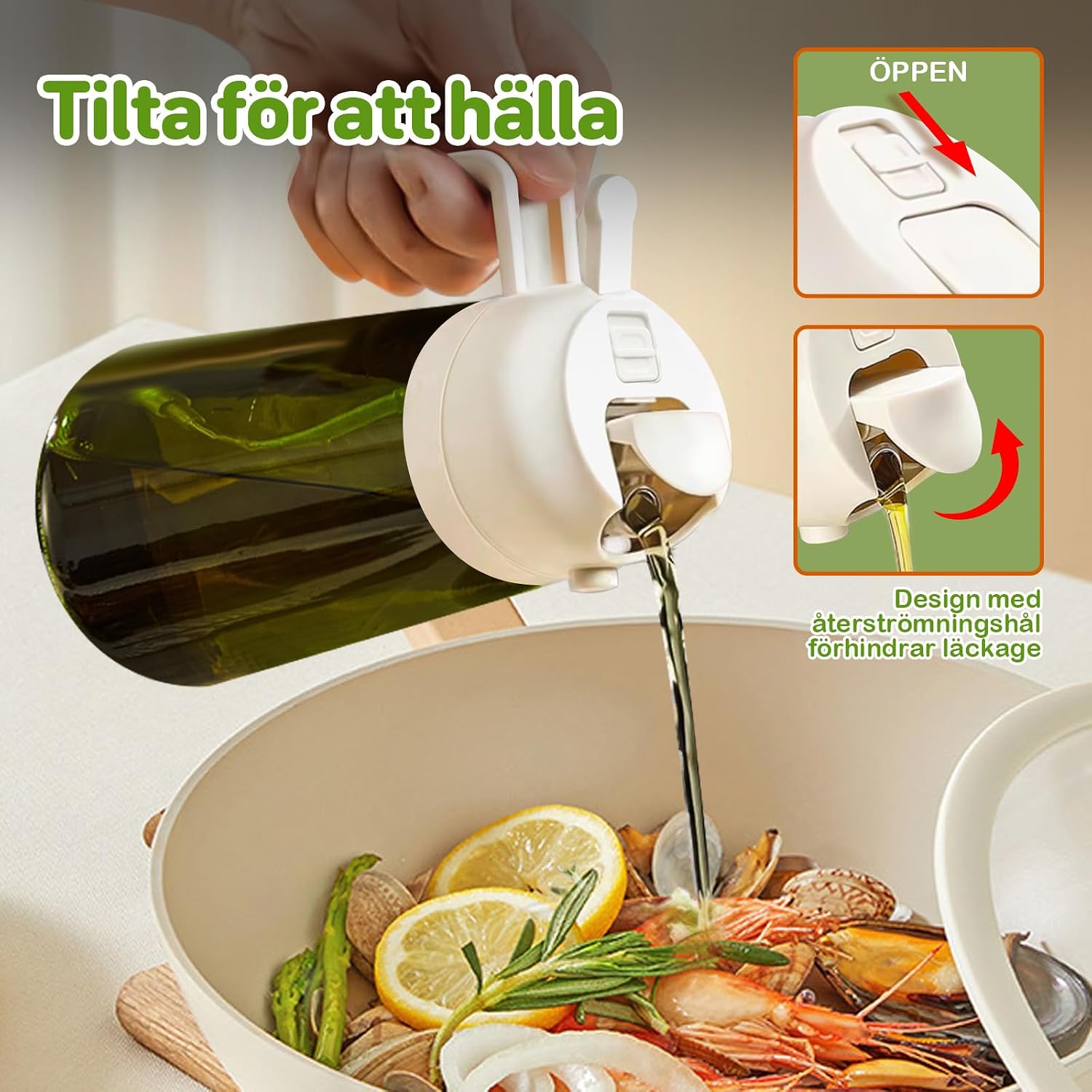 YARRAMATE 460ml Light Blocking Dark Oil Sprayer 2-in-1 Glass Dispenser for Cooking