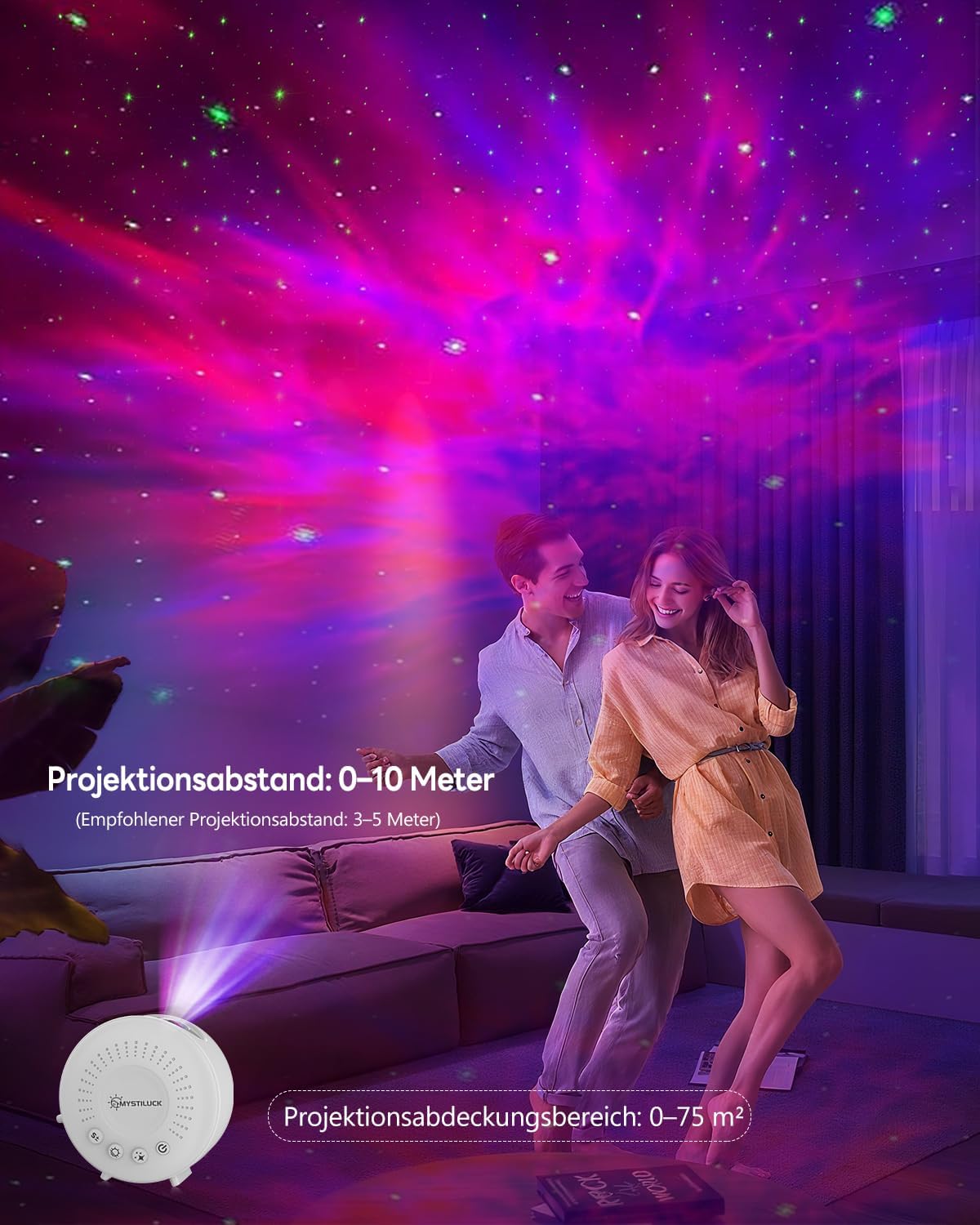 MYSTILUCK Starry Sky Projector LED Galaxy Night Light with Remote Timer
