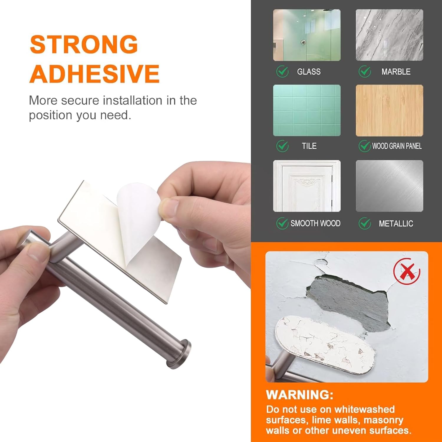 Ibergrif MK34052 Chrome Toilet Paper Holder Wall Mounted Self-Adhesive 5 kg Capacity