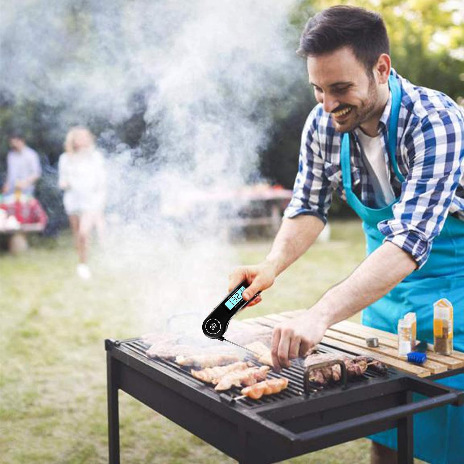 DOQAUS Digital Meat Thermometer 3s Instant Read Foldable Probe Grill Thermometer