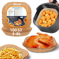 HONYAO Air Fryer Baking Sheet 8x8 Inch Non-Stick Disposable Paper Liner 100 Pieces