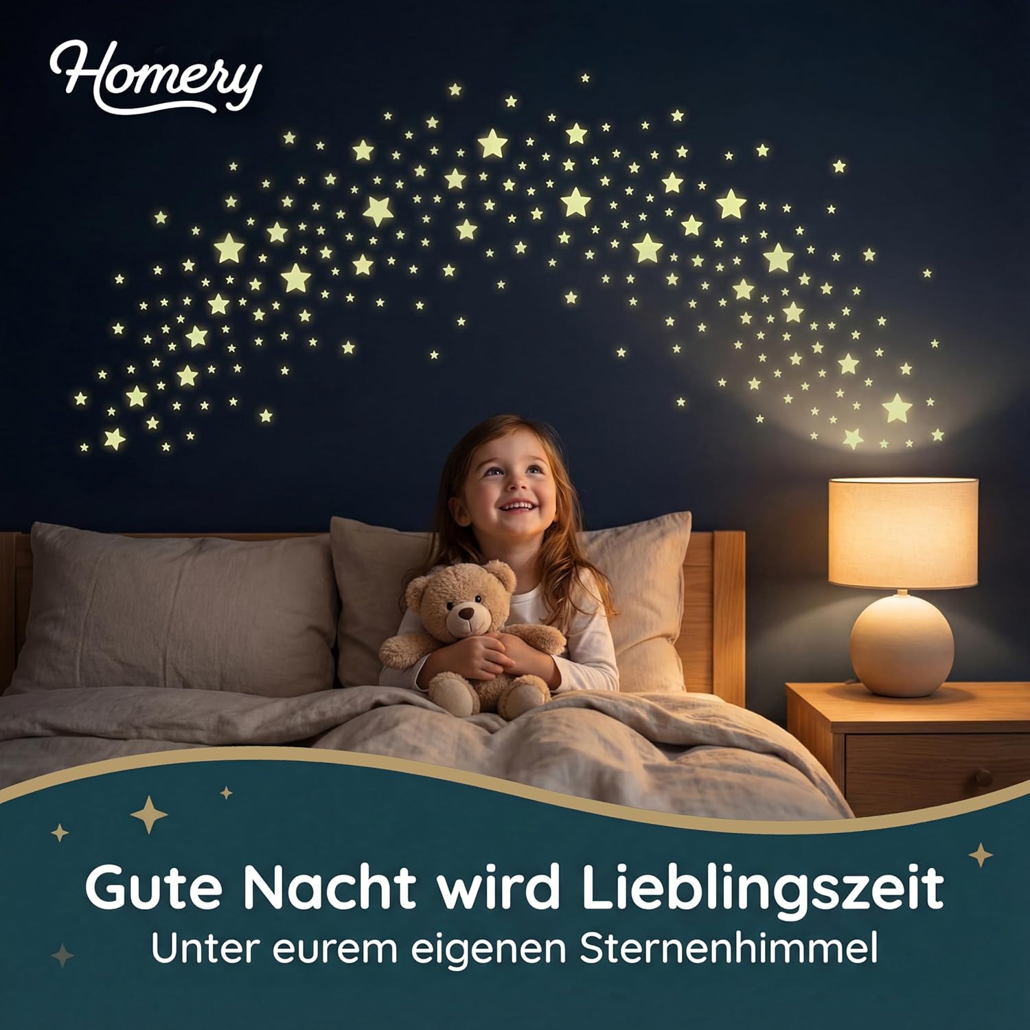 Homery 400 Glow in the Dark Stars Self-Adhesive Wall Decals for Kids Room