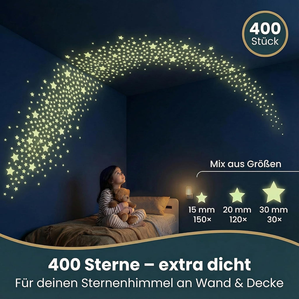 Homery 400 Glow in the Dark Stars Self-Adhesive Wall Decals for Kids Room